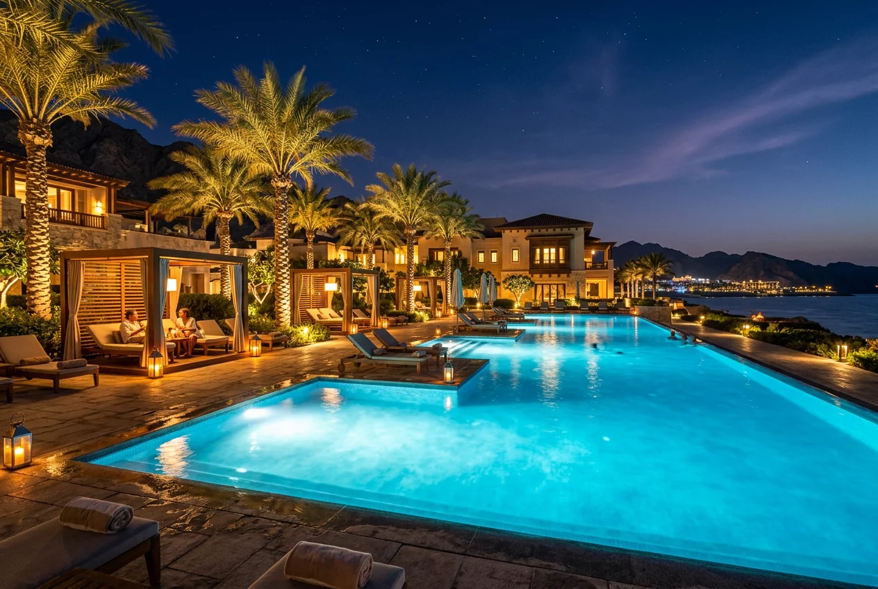 Viejas Pool at Night